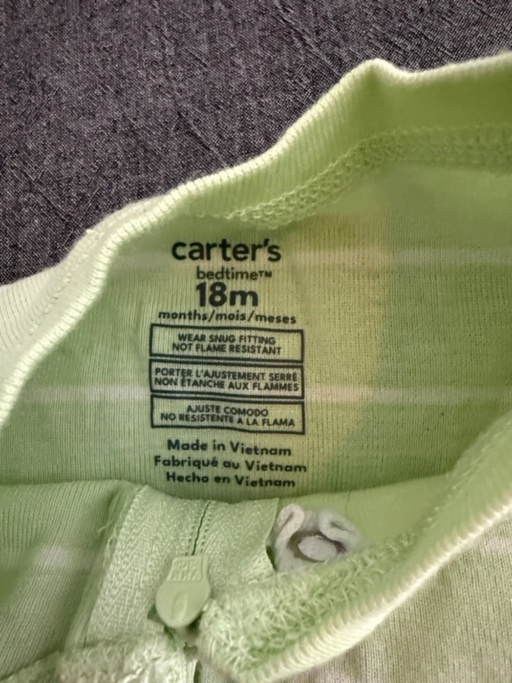 Carter’s Light Green Sleeper with Shark Applique